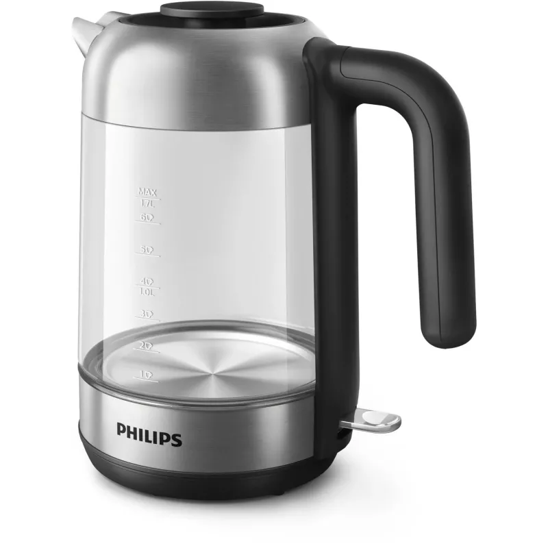 Philips 5000 serijos HD9339/80 stiklinis virdulys, 1.7 L, 2200 W, stiklas, nerūdijantis plienas, vandens lygio indikatorius, belaidis