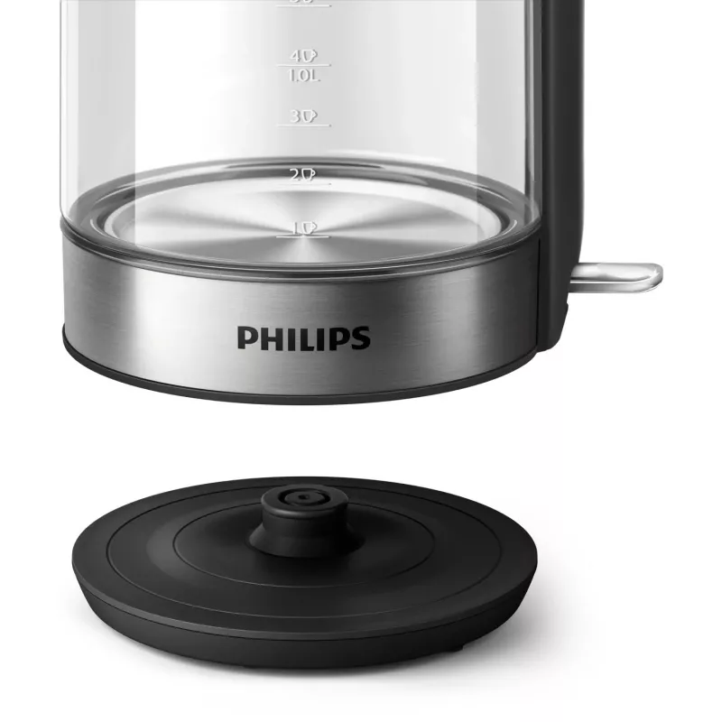 Philips 5000 serijos HD9339/80 stiklinis virdulys, 1.7 L, 2200 W, stiklas, nerūdijantis plienas, vandens lygio indikatorius, belaidis