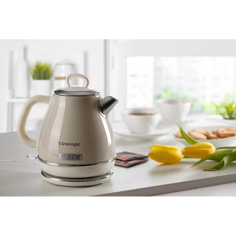 Ariete 2868 Vintage 1 L elektrinis virdulys nerūdijančio plieno, šviesiai smėlio spalvos, 1600 W