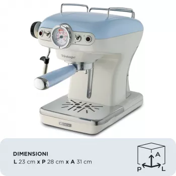Ariete 1389 Vintage Espresso kavos aparatas – espreso kavos aparatas maltai kavai arba ESE kapsulėms, pastelinės mėlynos spalvos
