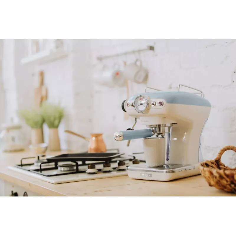 Ariete 1389 Vintage Espresso kavos aparatas – espreso kavos aparatas maltai kavai arba ESE kapsulėms, pastelinės mėlynos spalvos