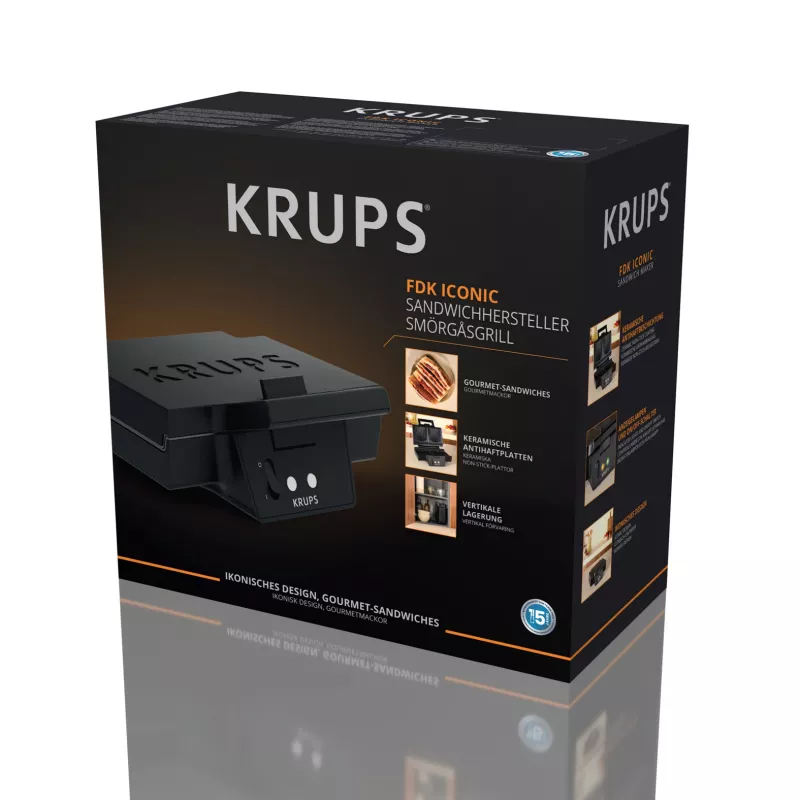 Sumuštinių keptuvė Krups FDK Iconic FDK462 850 W Juoda