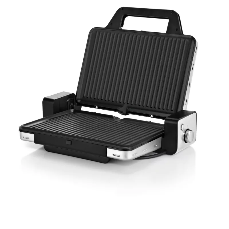 Kontaktinis grilis WMF Lono 0415110011 — 2100 W, reguliuojamas termostatas, keptuvės paviršius, nerūdijantis plienas/juoda, stačiakampis