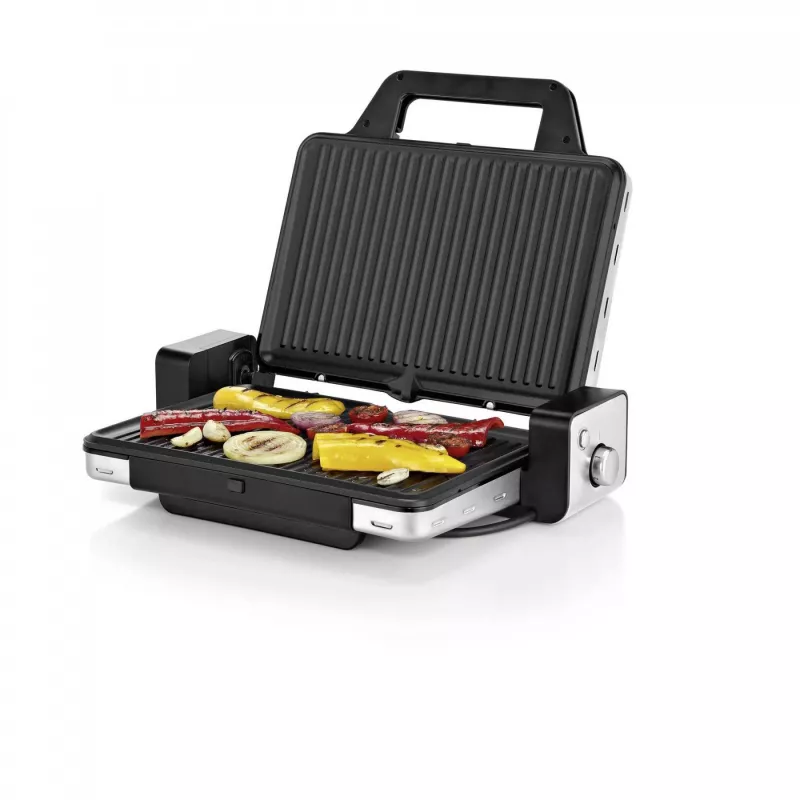Kontaktinis grilis WMF Lono 0415110011 — 2100 W, reguliuojamas termostatas, keptuvės paviršius, nerūdijantis plienas/juoda, stačiakampis