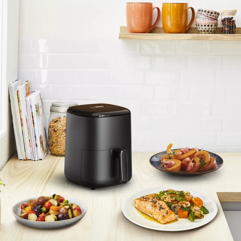 Karšto oro gruzdintuvė Tefal Easy Fry EY145810 – 3 l, 1300 W, liečiamasis valdymas, LCD ekranas, juoda
