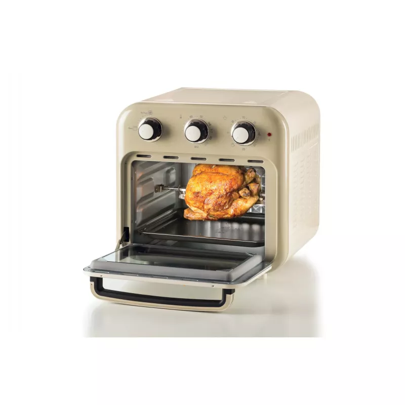 Ariete 4632 Oro gruzdintuvė ir orkaitė Vintage, 1400W, 2viename, Talpa 16L, Priedai, Laikmatis 60 min., Dvigubas stiklas, Smėlio spalva