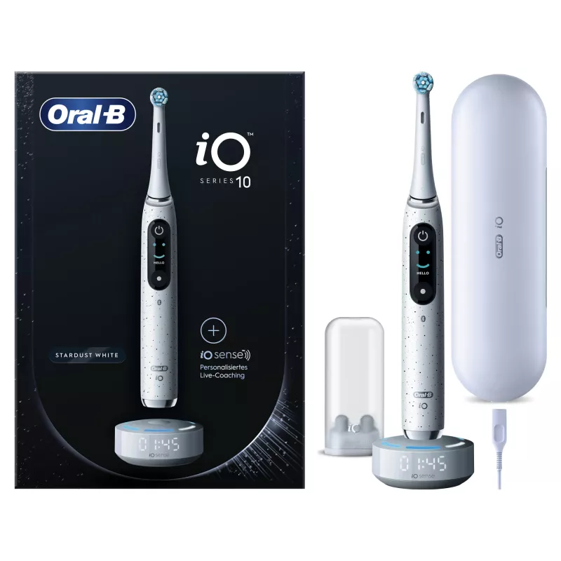Oral-B iO Series 10 suaugusiųjų sukamoji-osciliuojanti dantų šepetėlis Baltas