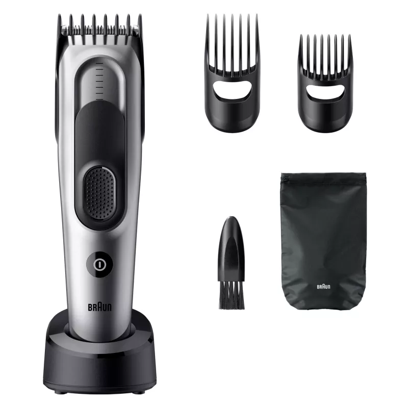 Braun HC7590 plaukų kirpimo mašinėlė juoda/sidabrinė, 17 ilgio nustatymų, NiMH