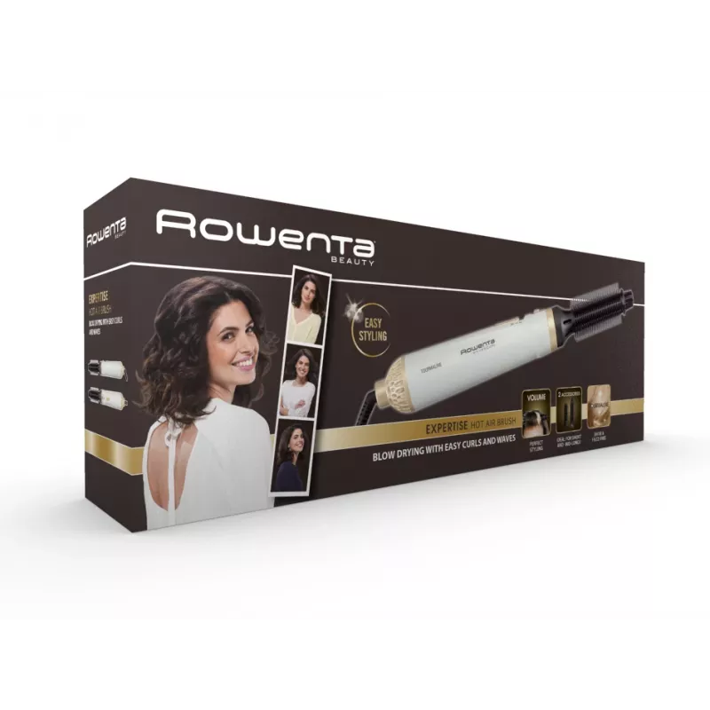 Rowenta Fashion Stylist CF3910 šildomas šepetys su ventiliatoriumi, balta spalva