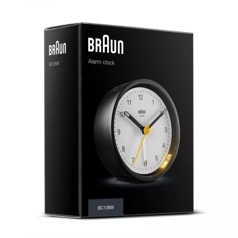 Braun BC12BW kvarcinis žadintuvas juodas, baltas