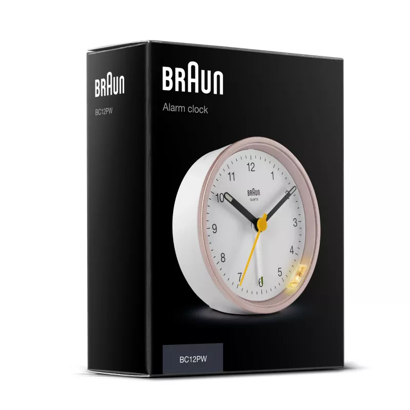 Braun BC12 kvarcinis žadintuvas rožinė, balta