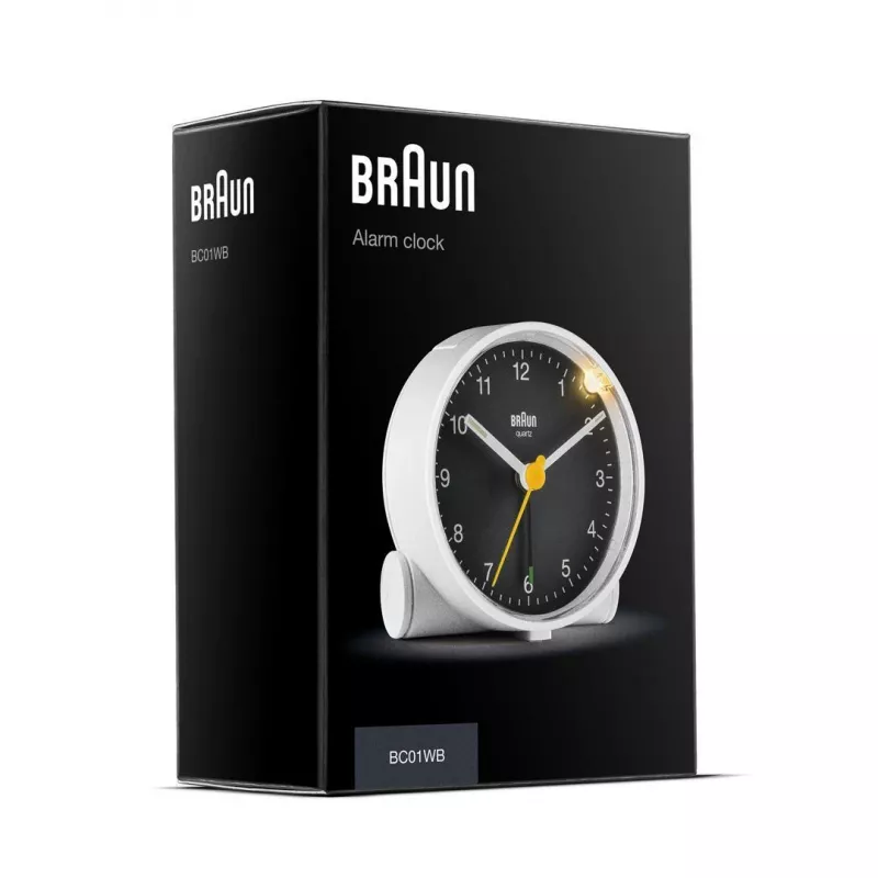 Braun BC01WB kvarcinis žadintuvas juodas, baltas