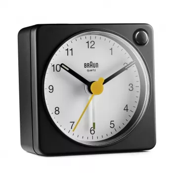 Braun BC02XBW analoginis kvarcinis žadintuvas juoda, balta