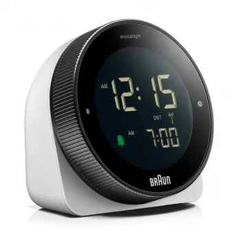 Braun BC24W-DCF radijo bangomis valdomas laikrodis ant sienos / stalo, stačiakampis, juodas, baltas