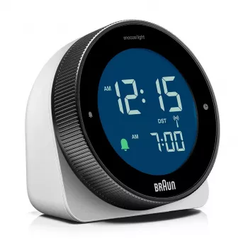 Braun BC24W-DCF radijo bangomis valdomas laikrodis ant sienos / stalo, stačiakampis, juodas, baltas