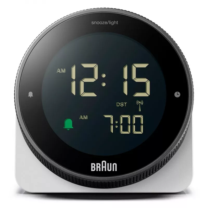 Braun BC24W-DCF radijo bangomis valdomas laikrodis ant sienos / stalo, stačiakampis, juodas, baltas