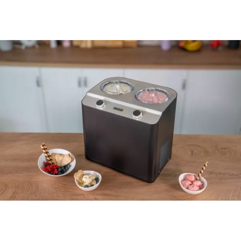 Unold Doppio ledų gaminimo aparatas su kompresoriumi 2,4 l 250 W juodas, satino plienas