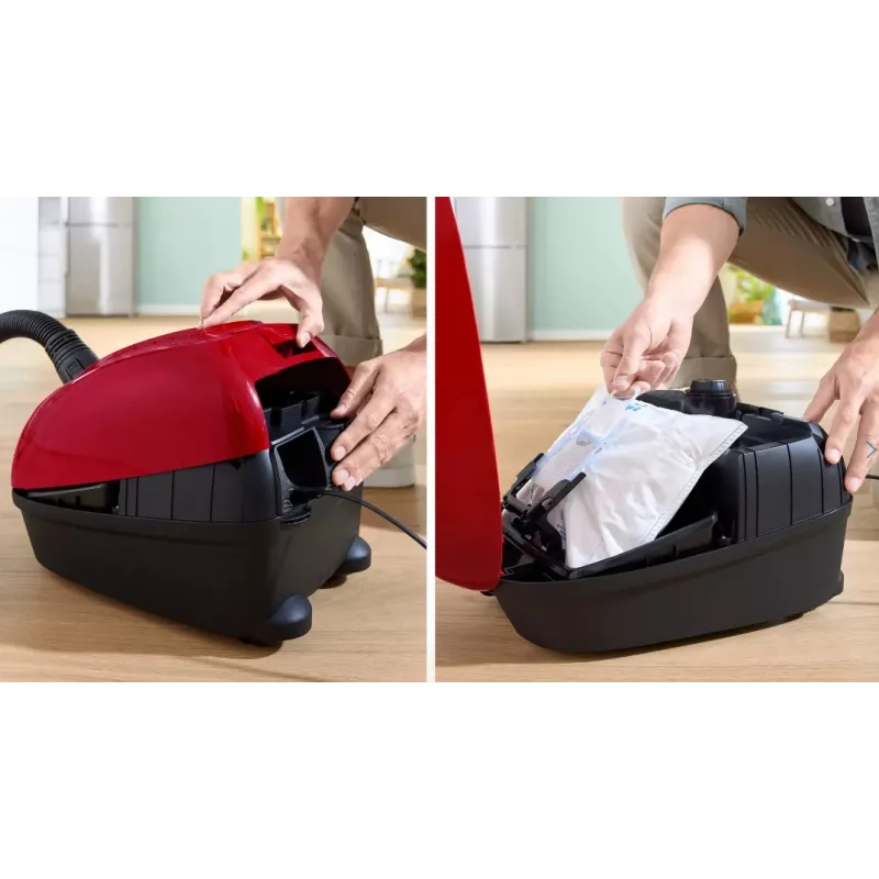 Bosch Serie 4 BGD38RD1H būgninis dulkių siurblys, 600 W, 4 L dulkių maišas, sausas valymas, raudonas