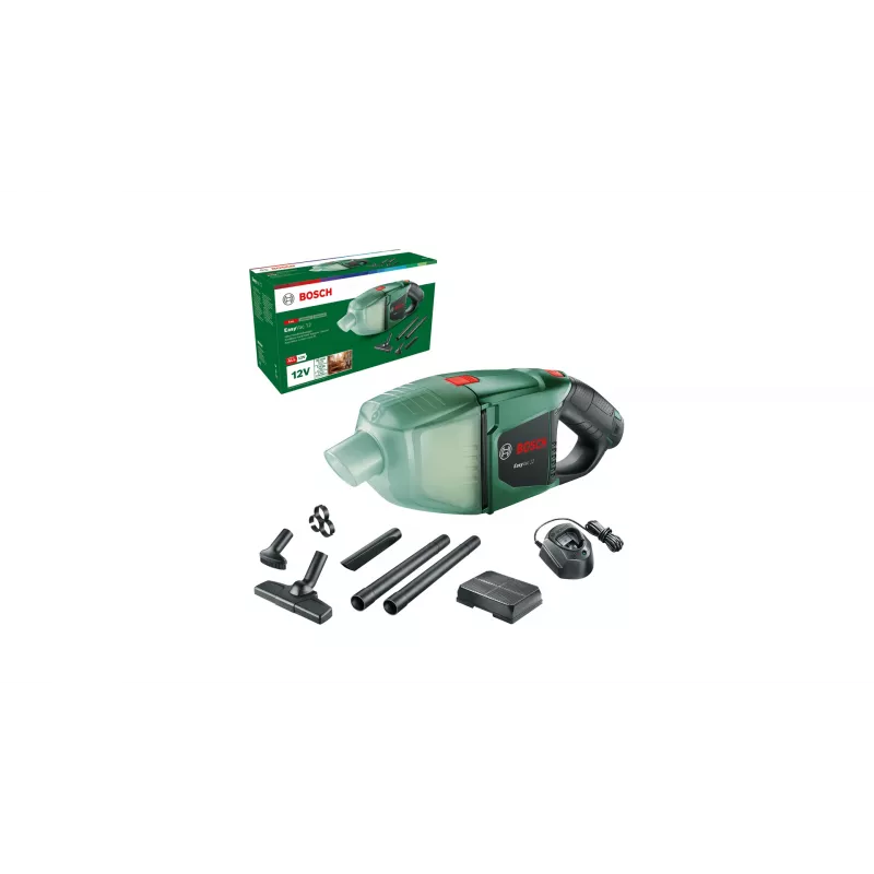 Bosch EasyVac 12 2-in-1 belaidis dulkių siurblys sausam valymui be maišelio Juoda, Žalia 2,5 Ah