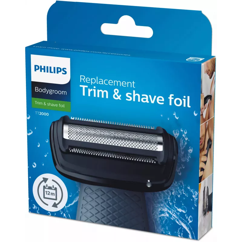 Philips Bodygroom keičiama folija TT2000/43 – vandeniui atspari skustuvo galvutė