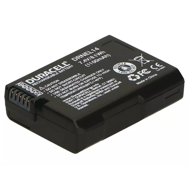 Duracell akumuliatorius fotoaparatui – atitinka Nikon EN-EL14, 1100 mAh, 7,4 V, ličio jonų (Li-Ion)