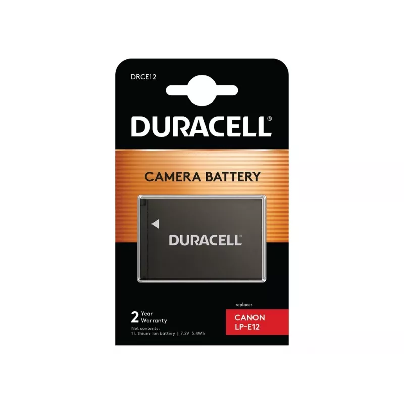 Duracell akumuliatorius fotoaparatui – Canon LP-E12 pakaitalas, 750 mAh, 7,2 V, ličio jonų (Li-Ion)
