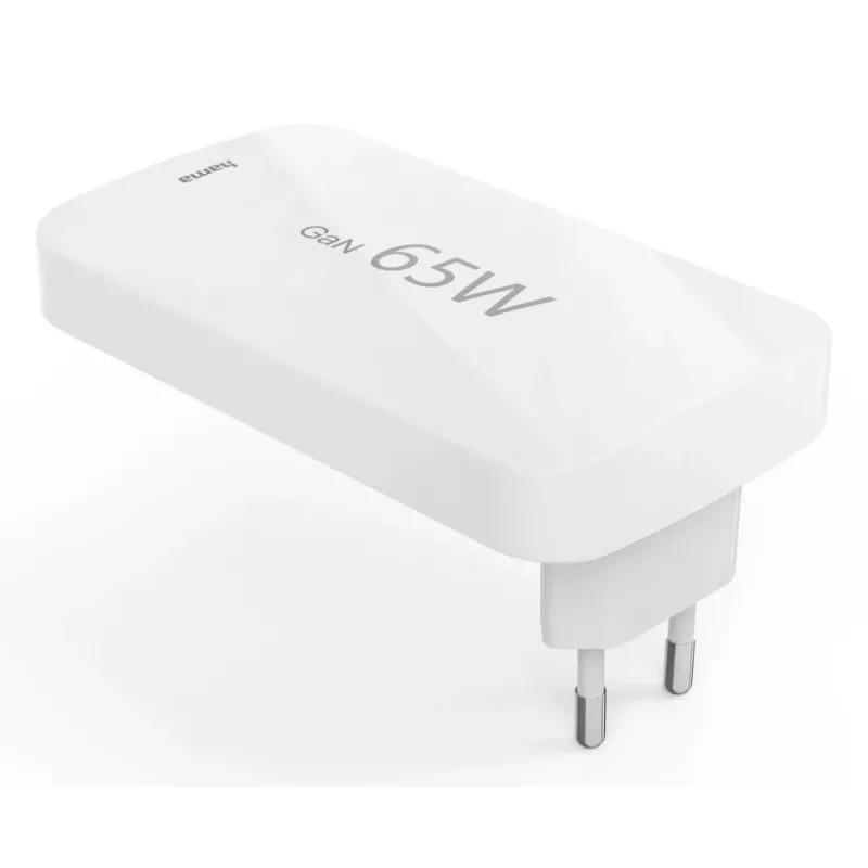 Hama 00201976 greitasis įkroviklis nešiojamam kompiuteriui, telefonui, planšetei, 65 W, USB-C, baltas
