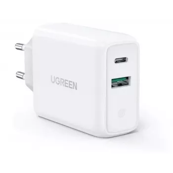 Ugreen 60468 belaidis įkroviklis planšetei, telefonui, universalus, baltas, greitas įkrovimas