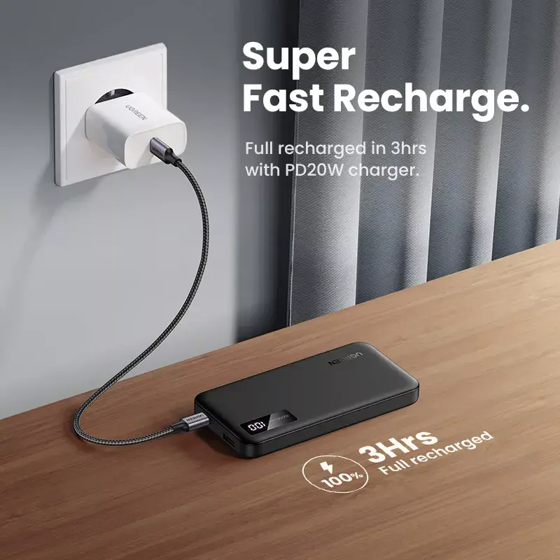 Ugreen 25747 Power Bank 10000 mAh Li-Ion Juodas