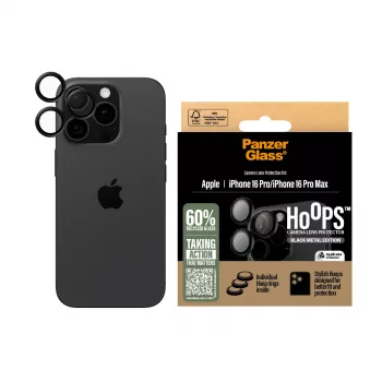 PanzerGlass ® Hoops® kameros objektyvo apsauga juoda iPhone 16 Pro | 16 Pro Max