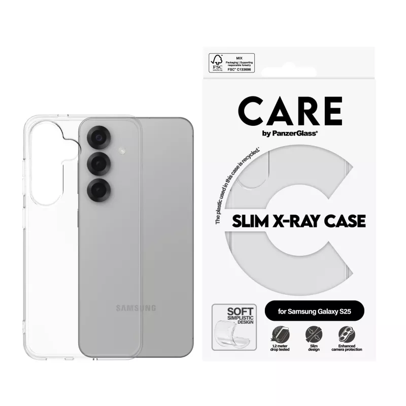 Dėklas PanzerGlass Samsung Galaxy S25 Skaidrus X-Ray Soft Basic