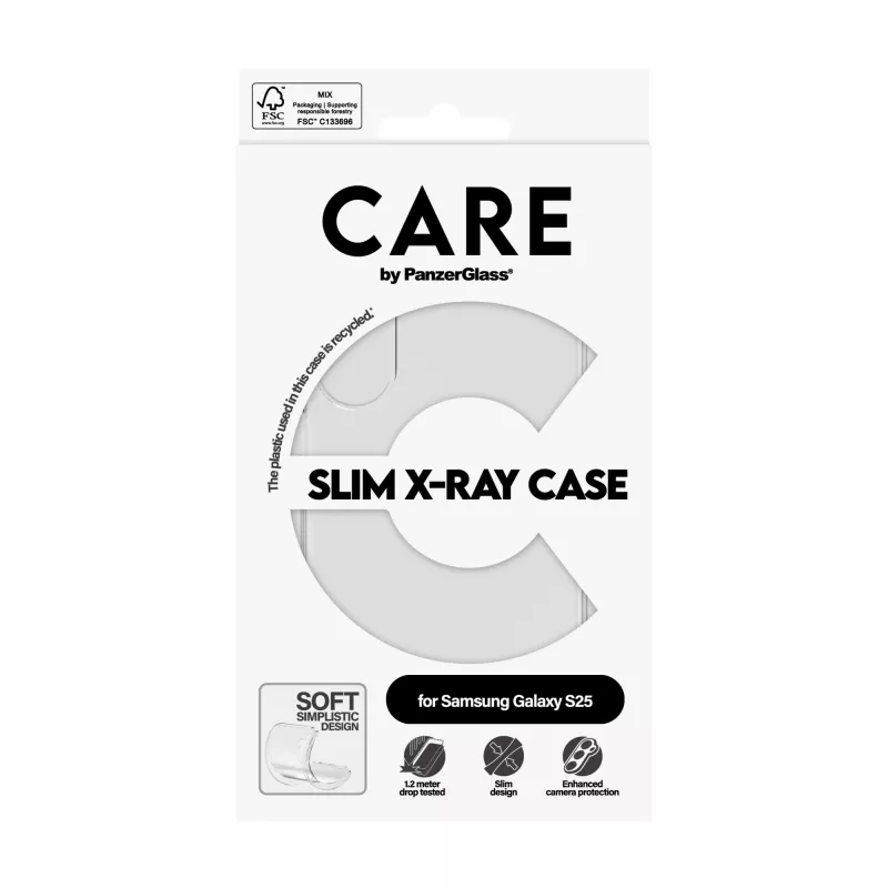 Dėklas PanzerGlass Samsung Galaxy S25 Skaidrus X-Ray Soft Basic