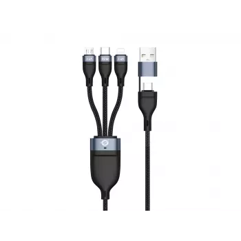Conceptronic ETTA05B15 USB 3-in-1 PD 3.0 60W įkrovimo laidas 1,5 m, 20V 3A, 480 Mbps