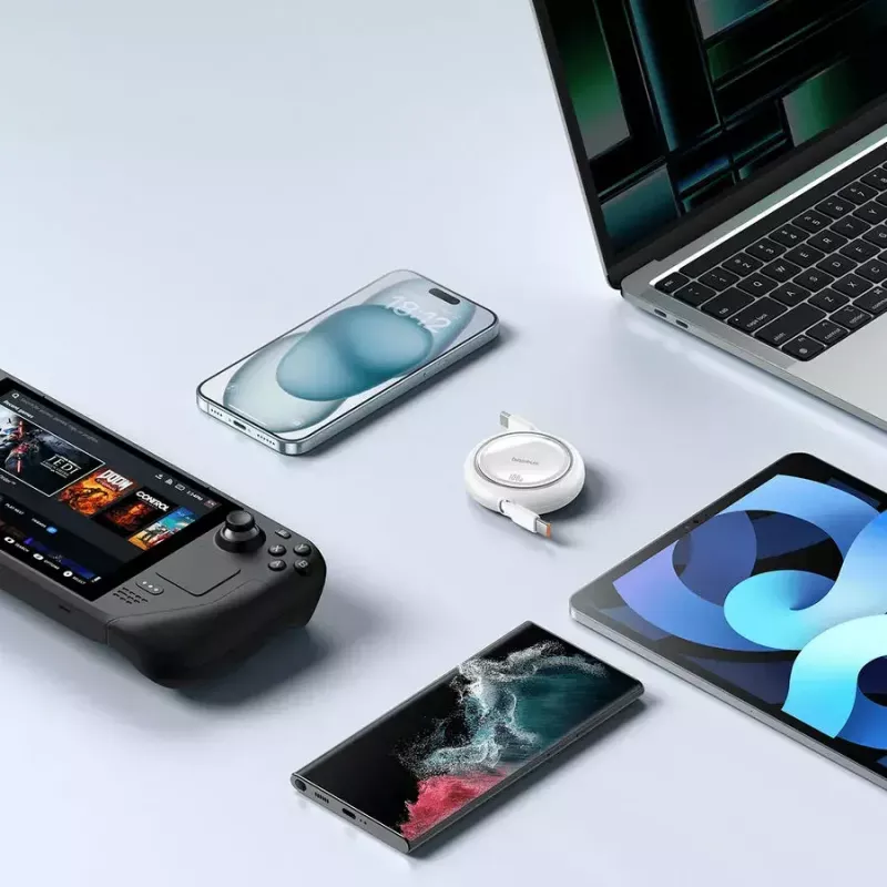 USB-C laidas Baseus Free2Pull 1m baltas