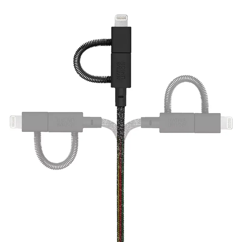 USB laidas Native Union BELT-ULC-CS-BLK-NP 2m USB A USB C/Micro USB A/Lightning juodas