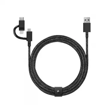 USB laidas Native Union BELT-ULC-CS-BLK-NP 2m USB A USB C/Micro USB A/Lightning juodas