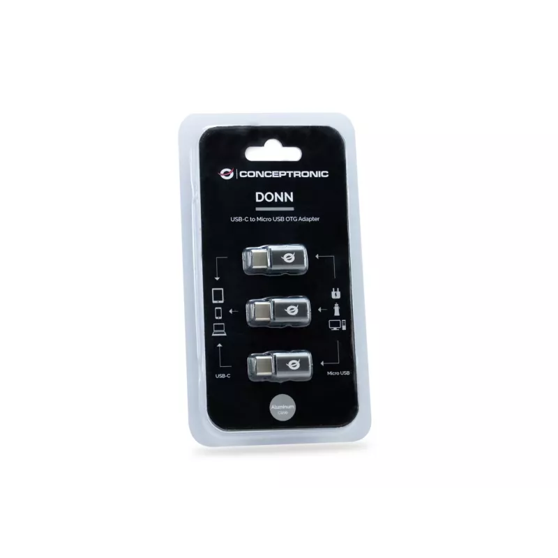 Conceptronic DONN USB-C į Micro USB OTG adapteris 3 vnt. pakuotė