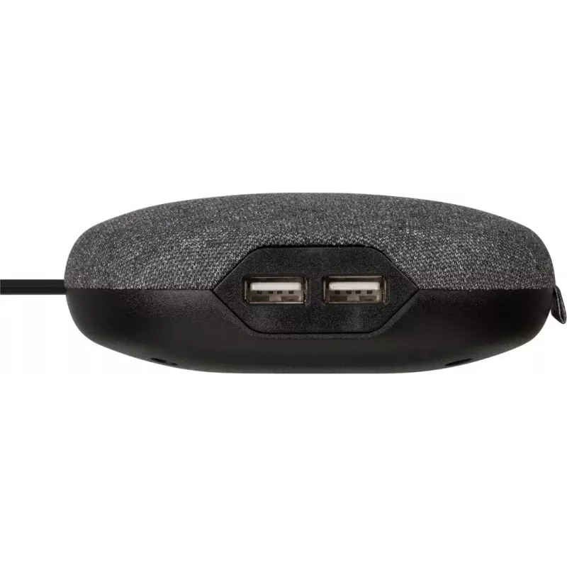 Brennenstuhl estilo įkrovimo stotelė su audiniu dengtu paviršiumi, 3 m, 1 lizdas + 2 USB, antracitinė/juoda