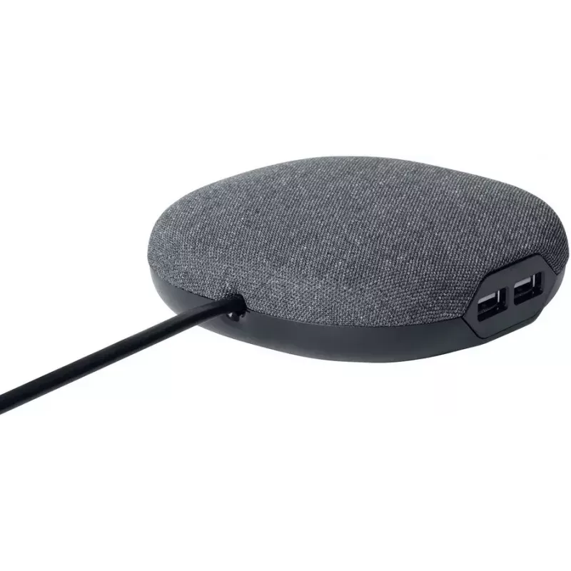 Brennenstuhl estilo įkrovimo stotelė su audiniu dengtu paviršiumi, 3 m, 1 lizdas + 2 USB, antracitinė/juoda