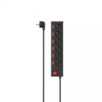 Hama 00223158 Išmanusis maitinimo blokas su 6 kištukiniais lizdais, 1,4 m, 3680 W