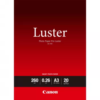 Canon LU-101 Luster Photo Paper Pro A3 – 20 lapų, satino apdaila, 260 g/m², balta, 260 µm
