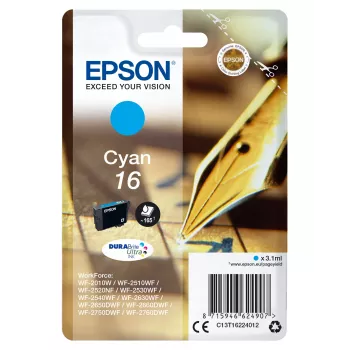 Epson DURABrite Ultra Cyan 16 kasetė – originalus rašalas