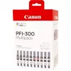 Canon PFI-300 rašalo kasetės 10 vnt. Originalios juoda, mėlyna, žydra, pilka, rausvai violetinė, fotomagenta, raudona, geltona