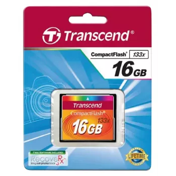 CompactFlash atminties kortelė Transcend TS16GCF133 16GB, 50MB/s skaitymas, 20MB/s rašymas