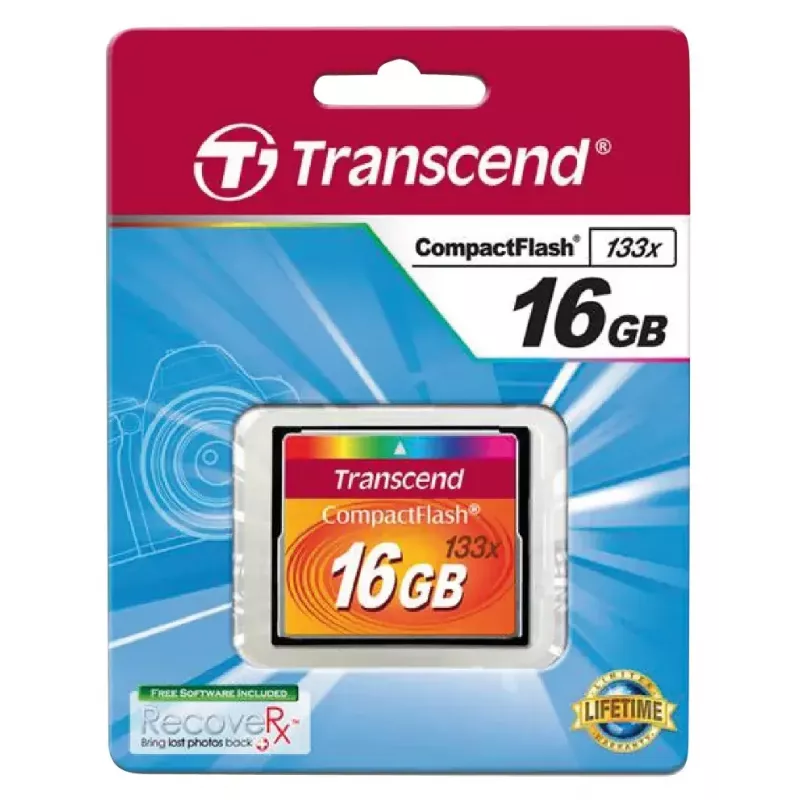 CompactFlash atminties kortelė Transcend TS16GCF133 16GB, 50MB/s skaitymas, 20MB/s rašymas