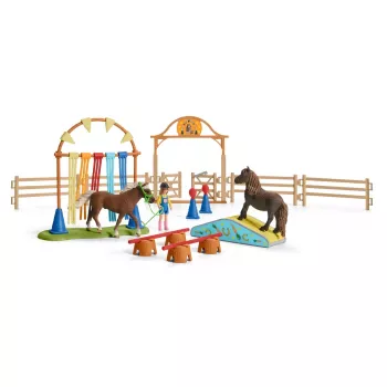 Ponių vikrumo treniruotės rinkinys Schleich 42481 įvairiaspalvis plastikinis 3–8 metams