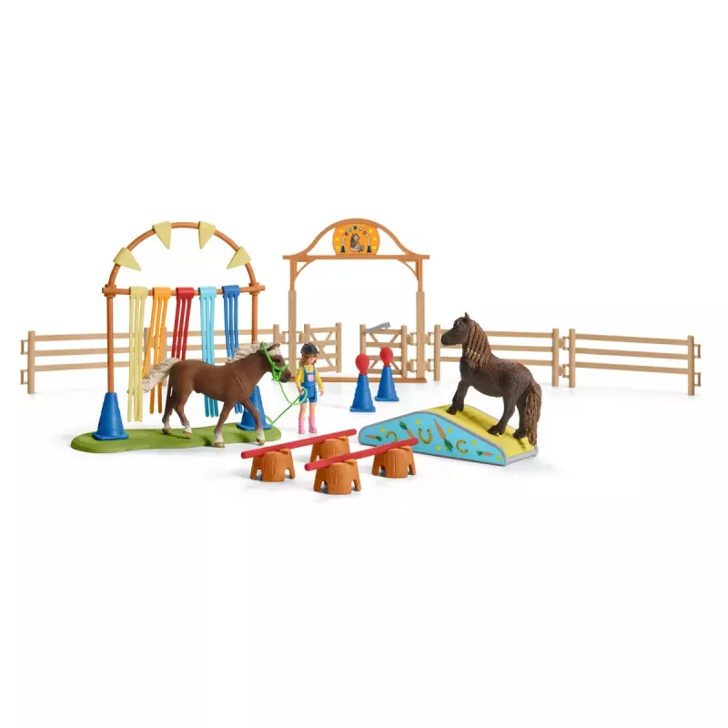Ponių vikrumo treniruotės rinkinys Schleich 42481 įvairiaspalvis plastikinis 3–8 metams