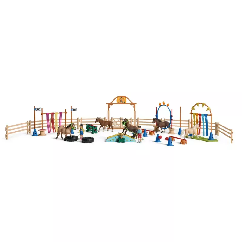 Ponių vikrumo treniruotės rinkinys Schleich 42481 įvairiaspalvis plastikinis 3–8 metams