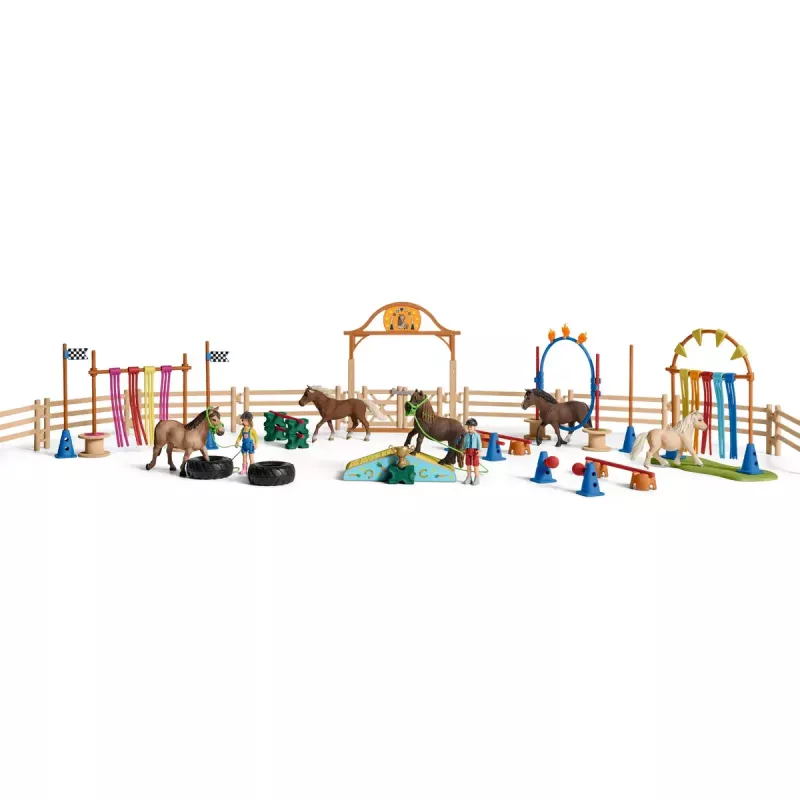 Ponių vikrumo treniruotės rinkinys Schleich 42481 įvairiaspalvis plastikinis 3–8 metams
