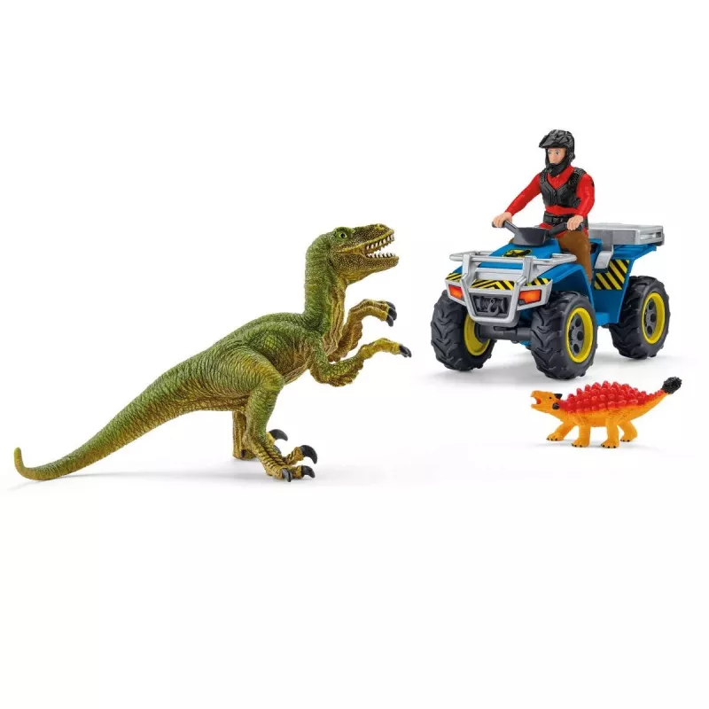 Schleich Dinozaurai Kvadraciklio pabėgimas nuo Velociraptor